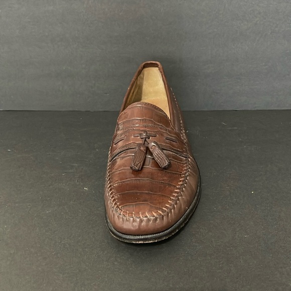 FLORSHEIM PISA MEN’S COGNAC CROC PRINT LEATHER LOFERS 10.5 - Picture 3 of 13
